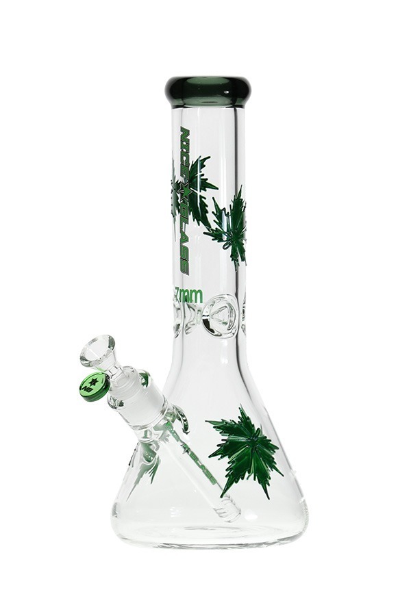 13 inch Electroplated Marijuana Leaf Beaker